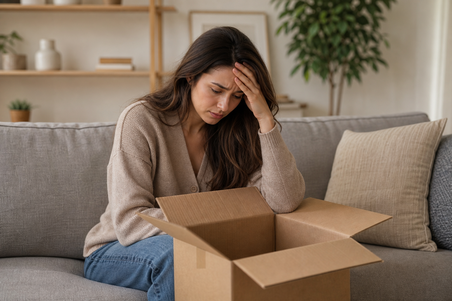 Customer disappointed while waiting for a fashion delivery